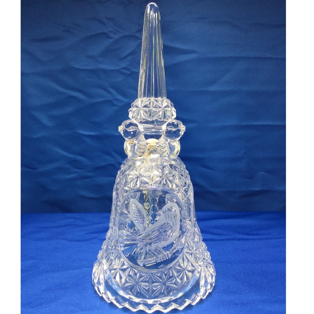 Vintage Hofbauer Byrdes 24% Lead Crystal Bell West Germany 1960s Rare Heavy 7.5